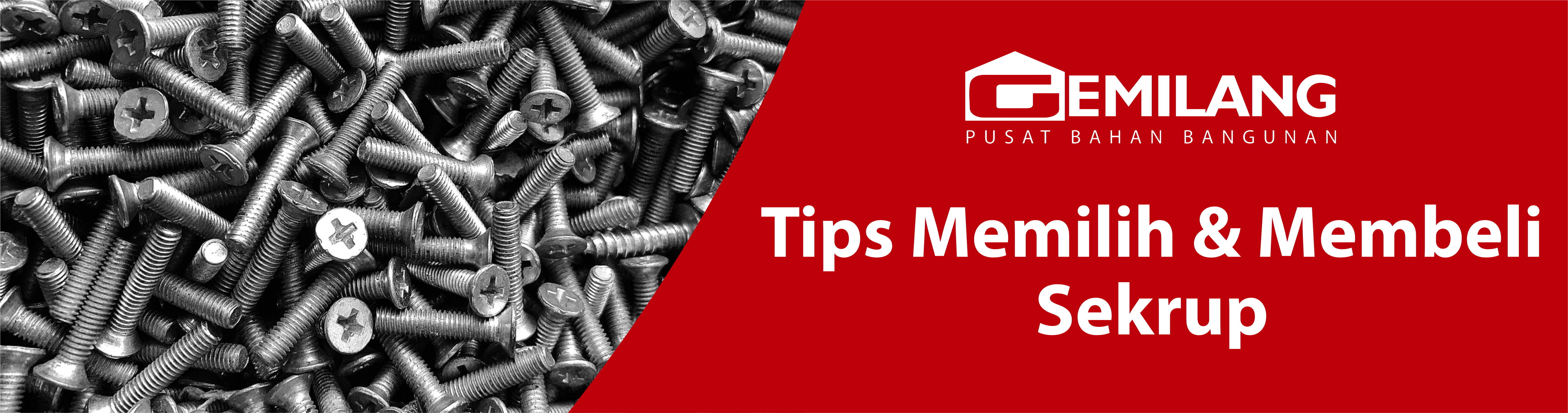 Banner tips memilih dan membeli sekrup